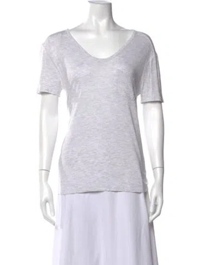 Pre-owned Alexander Wang V-neck Short Sleeve T-shirt In Neutrals