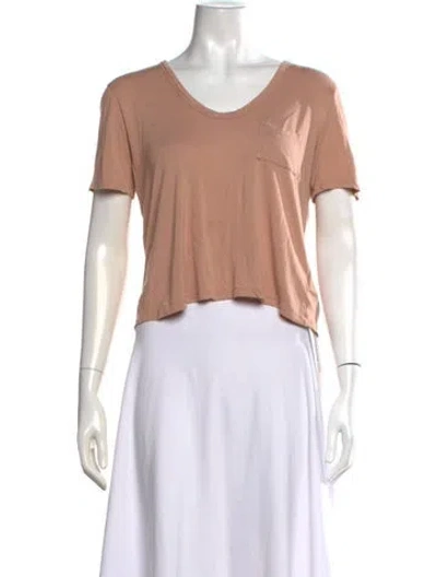 Pre-owned Alexander Wang V-neck Short Sleeve T-shirt In Neutrals