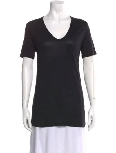 Pre-owned Alexander Wang V-neck Short Sleeve T-shirt W/ Tags In Black