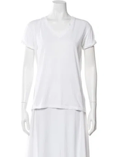 Pre-owned Alexander Wang V-neck Short Sleeve T-shirt In White