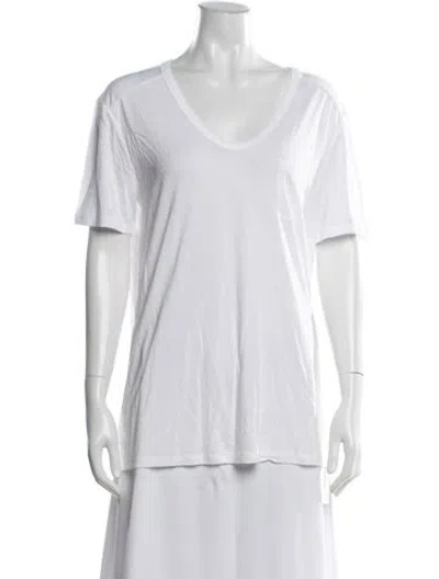 Pre-owned Alexander Wang V-neck Short Sleeve T-shirt In White