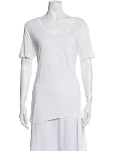 Pre-owned Alexander Wang V-neck Short Sleeve T-shirt In White