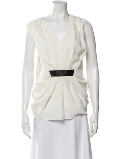 Pre-owned Alexander Wang V-neck Sleeveless Blouse In Neutral