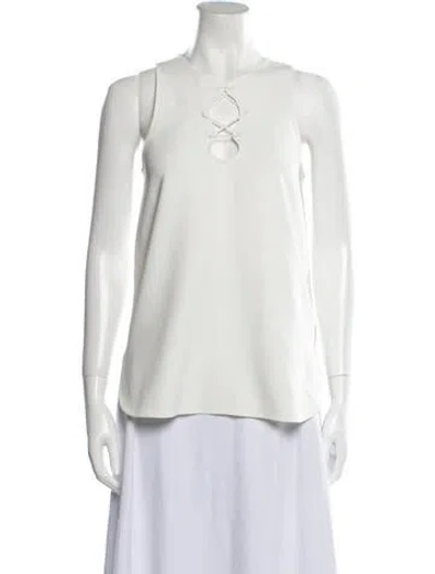 Pre-owned Alexander Wang V-neck Sleeveless Blouse In White