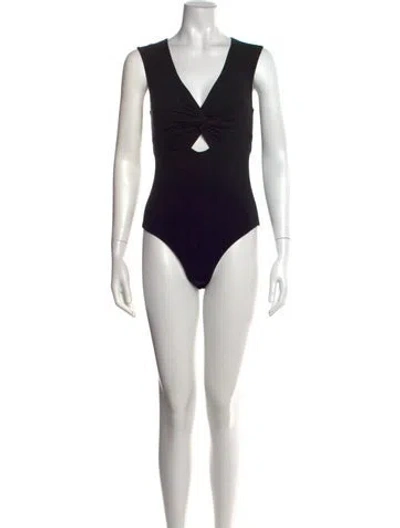 Pre-owned Alexander Wang V-neck Sleeveless Bodysuit In Black