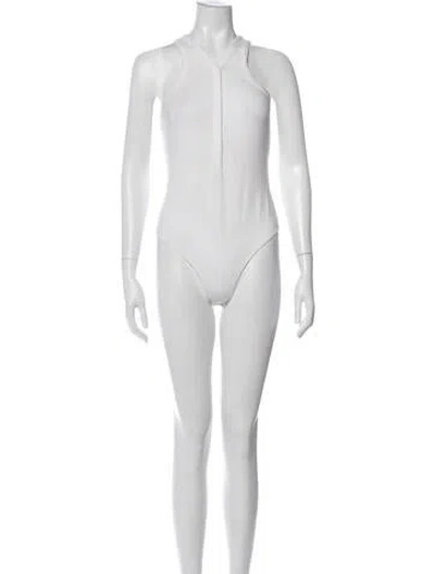 Pre-owned Alexander Wang V-neck Sleeveless Button-up Top In White