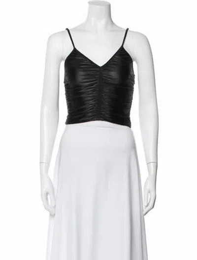 Pre-owned Alexander Wang V-neck Sleeveless Crop Top In Black