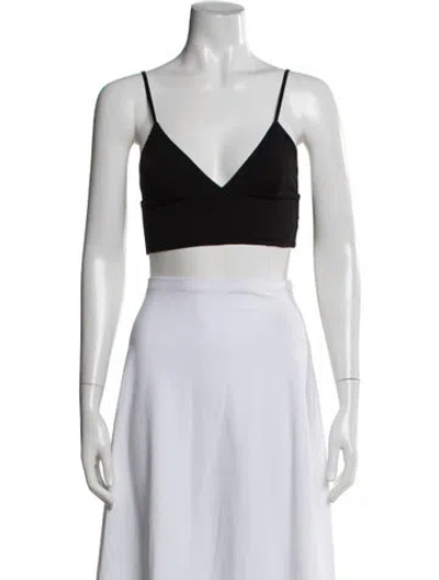 Pre-owned Alexander Wang V-neck Sleeveless Crop Top In Black