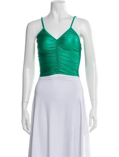 Pre-owned Alexander Wang V-neck Sleeveless Crop Top In Green