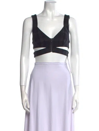 Pre-owned Alexander Wang V-neck Sleeveless Crop Top In Multi