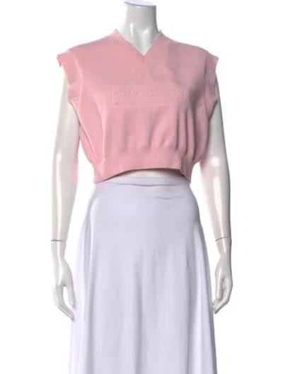 Pre-owned Alexander Wang V-neck Sleeveless Crop Top In Pink
