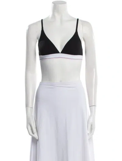 Pre-owned Alexander Wang V-neck Sleeveless Crop Top W/ Tags In Black