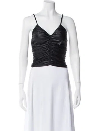 Pre-owned Alexander Wang V-neck Sleeveless Crop Top W/ Tags In Gray
