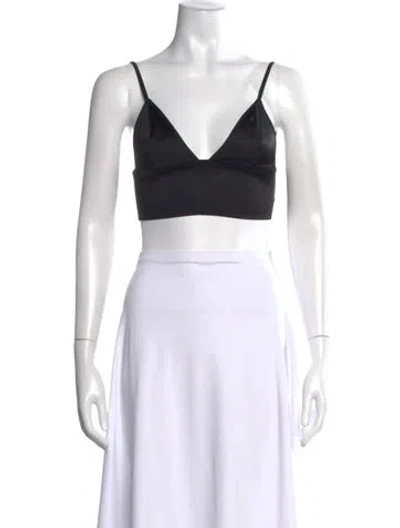 Pre-owned Alexander Wang V-neck Sleeveless Sports Bra In Black