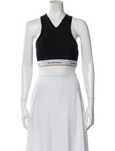 Pre-owned Alexander Wang V-neck Sleeveless Sports Bra In Black