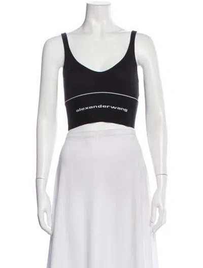 Pre-owned Alexander Wang V-neck Sleeveless Sports Bra In Gray