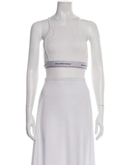 Pre-owned Alexander Wang V-neck Sleeveless Sports Bra In Neutrals
