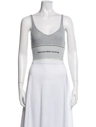 Pre-owned Alexander Wang V-neck Sleeveless Sports Bra In White