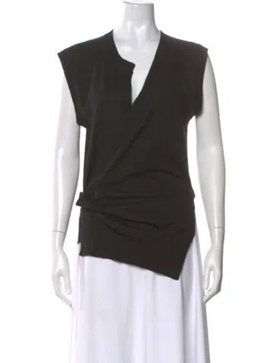 Pre-owned Alexander Wang V-neck Sleeveless Top In Black