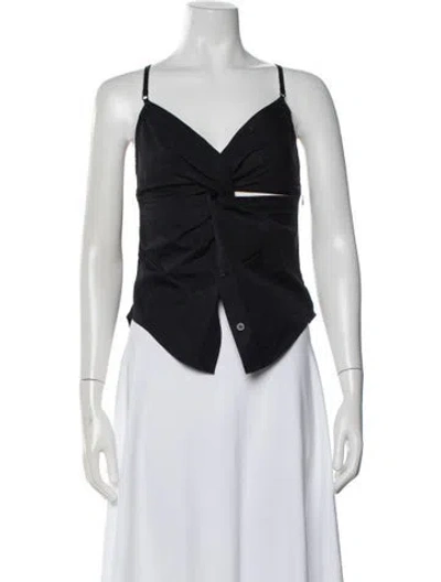 Pre-owned Alexander Wang V-neck Sleeveless Top In Black