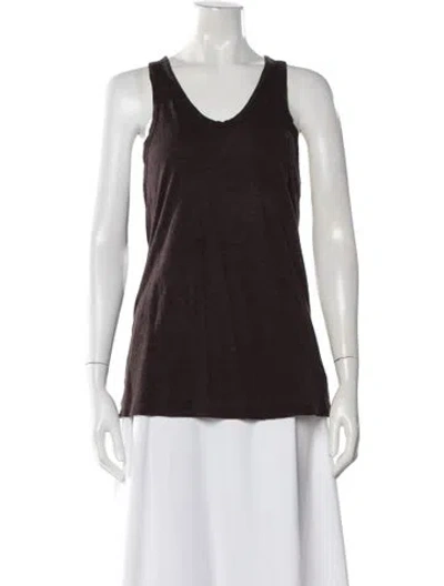 Pre-owned Alexander Wang V-neck Sleeveless Top In Brown