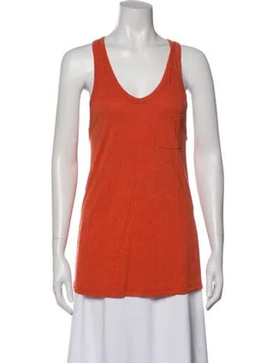Pre-owned Alexander Wang V-neck Sleeveless Top In Orange