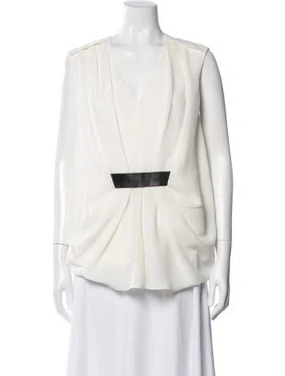 Pre-owned Alexander Wang V-neck Sleeveless Top In White