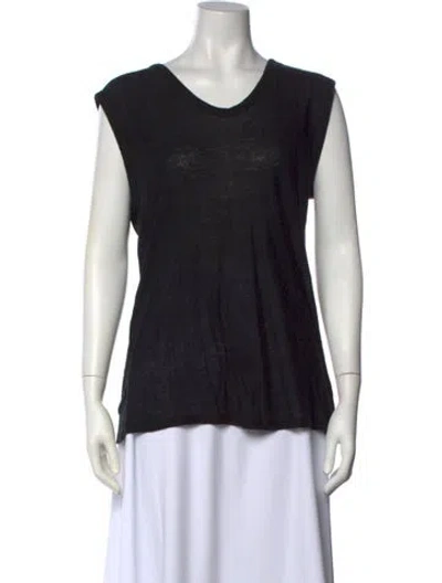 Pre-owned Alexander Wang V-neck Sleeveless T-shirt In Black