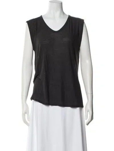 Pre-owned Alexander Wang V-neck Sleeveless T-shirt In Gray