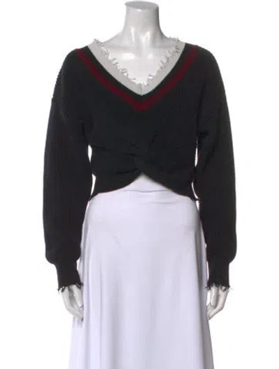Pre-owned Alexander Wang V-neck Sweater In Black