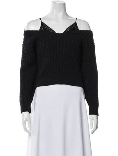 Pre-owned Alexander Wang V-neck Sweater In Black
