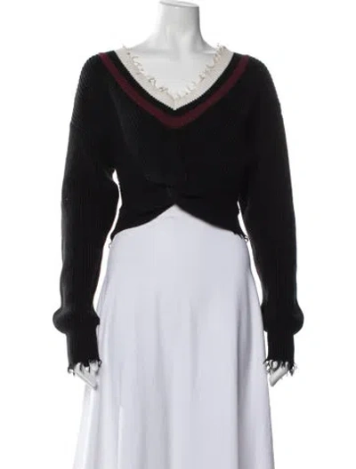 Pre-owned Alexander Wang V-neck Sweater In Black