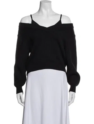 Pre-owned Alexander Wang V-neck Sweater In Black