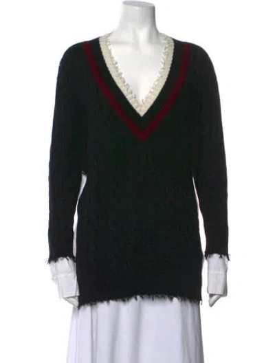Pre-owned Alexander Wang V-neck Sweater In Black