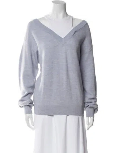 Pre-owned Alexander Wang V-neck Sweater In Blue