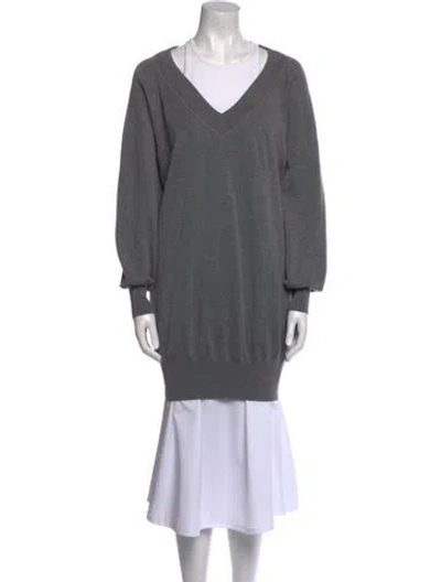 Pre-owned Alexander Wang V-neck Sweater In Gray