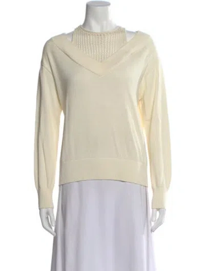 Pre-owned Alexander Wang V-neck Sweater In Neutral