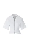 Alexander Wang Gathered T-shirt With Continuous Loop Zipper In White