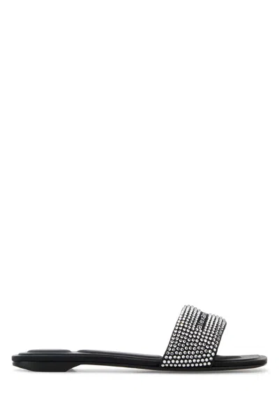 Alexander Wang Satin Sandal In Black