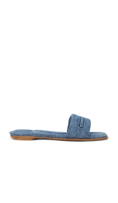 Alexander Wang Vy Slide Sandal In Denim In Blue
