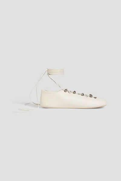 Alexander Wang Vyolette Lace Up Flat In White