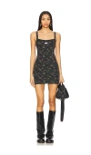 Alexander Wang Waffle Cami Dress In Black