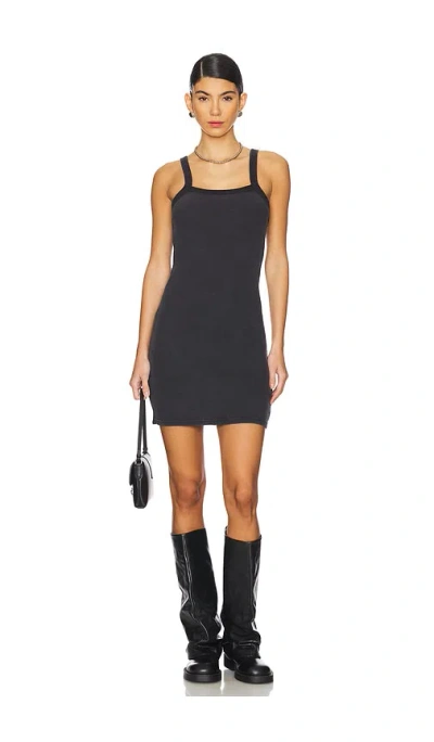 Alexander Wang Waffle Cami Dress In Black