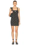 Alexander Wang Waffle Cami Dress In Washed Black Multi