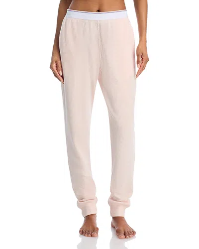 Alexander Wang Waffle Jogger Pants In Pearl Pink