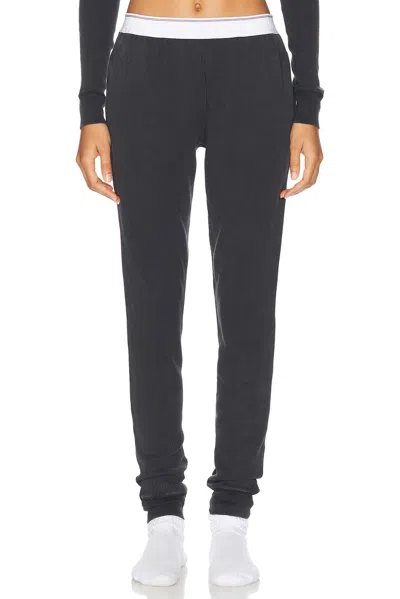 Alexander Wang Waffle Jogger In Washed Black