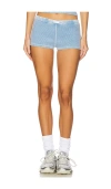 Alexander Wang Waffle Mini Short In Baby Blue