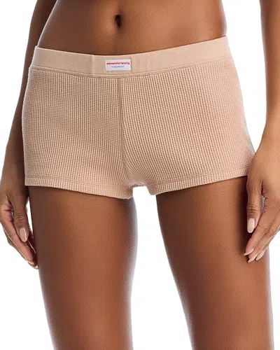 Alexander Wang Waffle Shorts In Doeskin