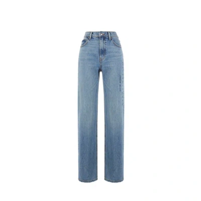 Alexander Wang Washed Denim 5-pocket Jeans In Blue