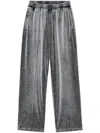 Alexander Wang Embossed-logo Track Pants Washed Feather In Gray